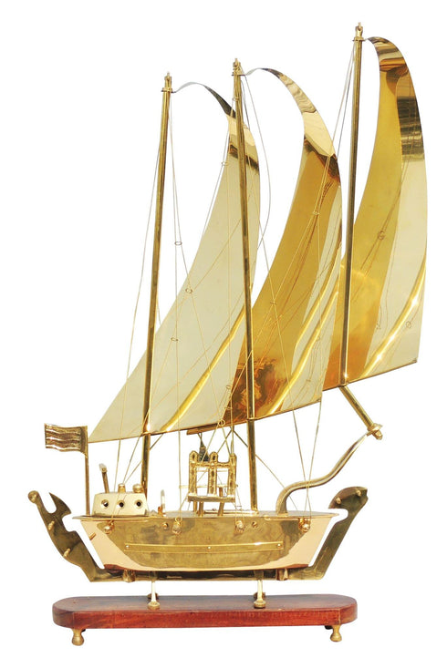 Brass Ship With Wooden Base Sheet 5.664kg